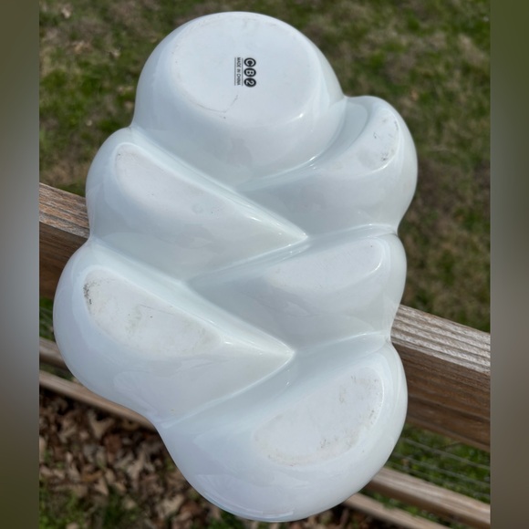 CB2 White Ceramic Divided Serving Dish - Picture 3 of 5
